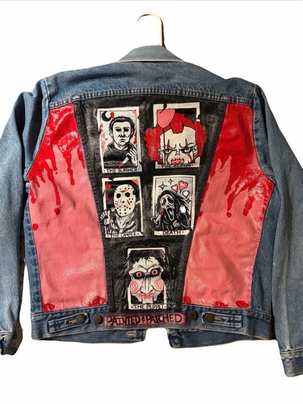 Vintage Rustler Hand-Painted Horror Denim Jacket